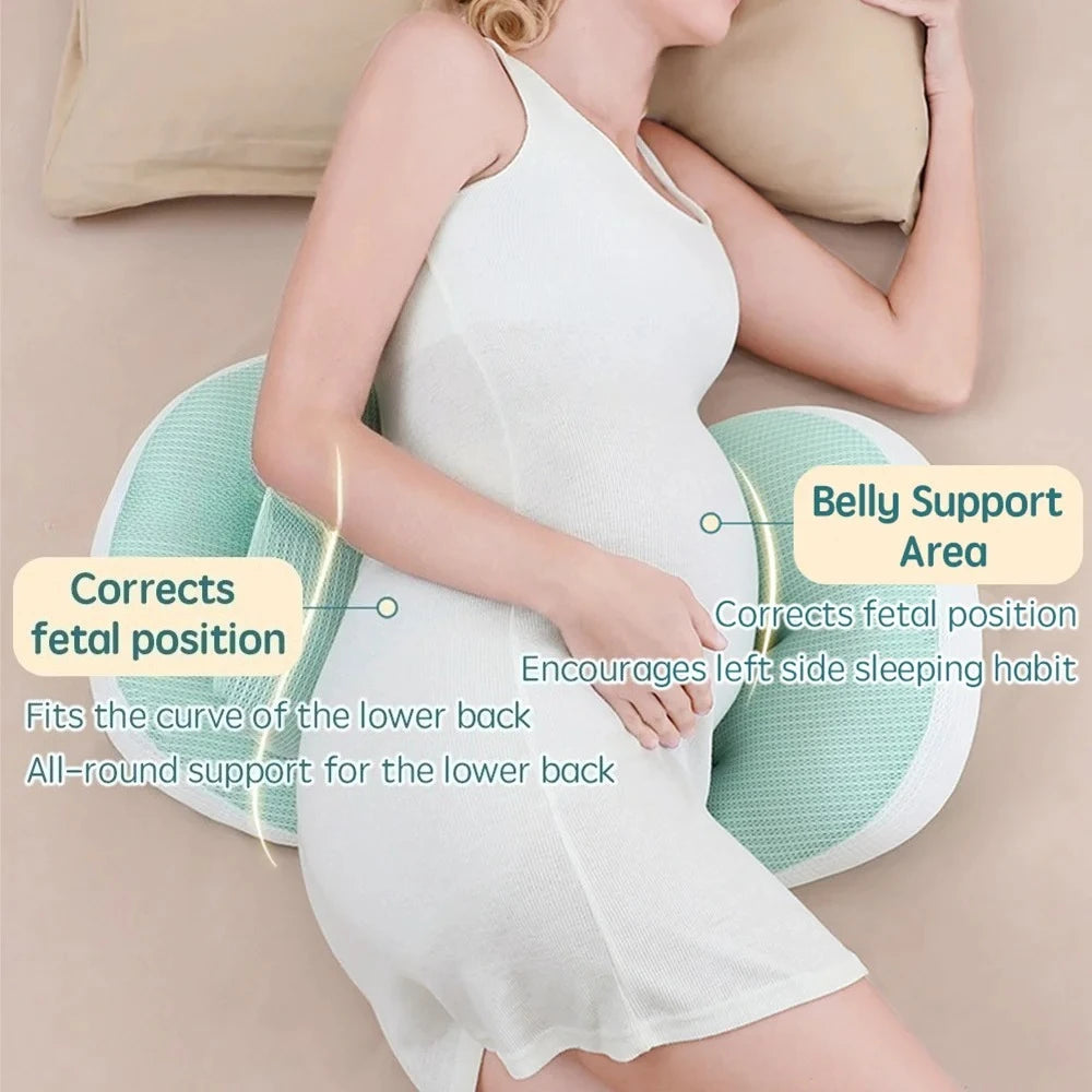 Pregnancy Pillow with 1Pc Free an Auxiliary Pillow Cotton Waist Support Pillow for Pregnant Women Sleeping Body Pillow